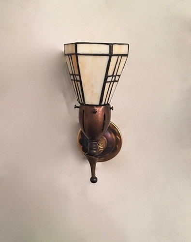 Geometric Leaded Glass Sconce